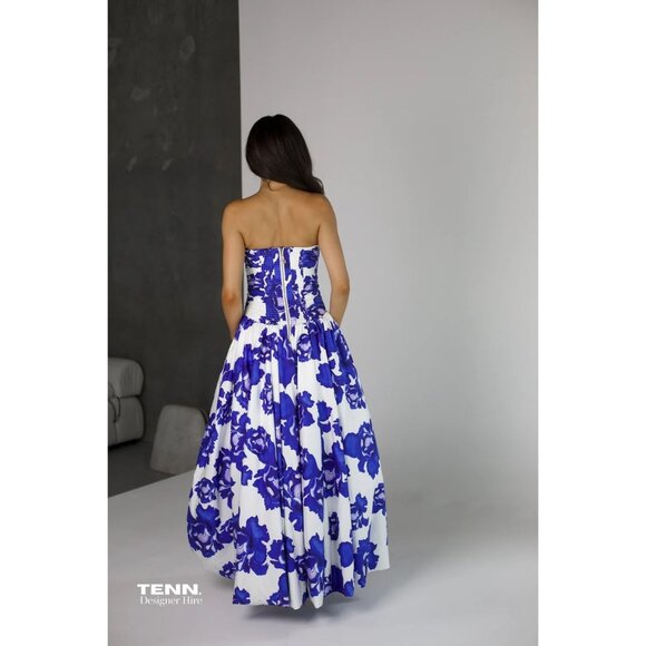 Aje Behold Maxi Dress in Boldly Blooming Cobalt 4 New Womens Maxi Gown - Picture 16 of 17